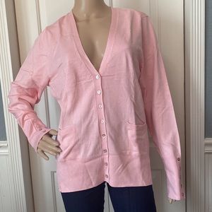 NWT Grace Elements Womens XL Boyfriend Cardigan in Wink Pink.